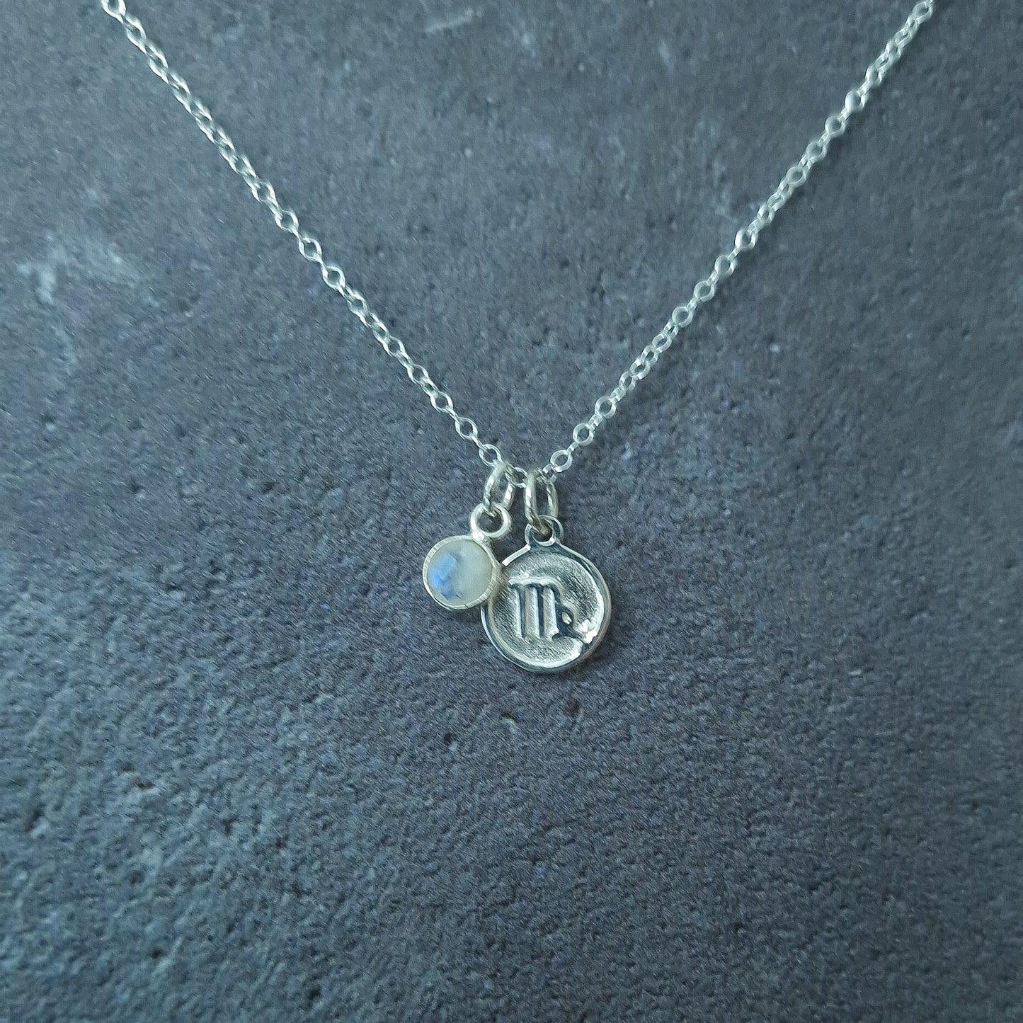 Moonstone Virgo Pendant Sterling Silver Birthstone Necklace for Astrology Lovers