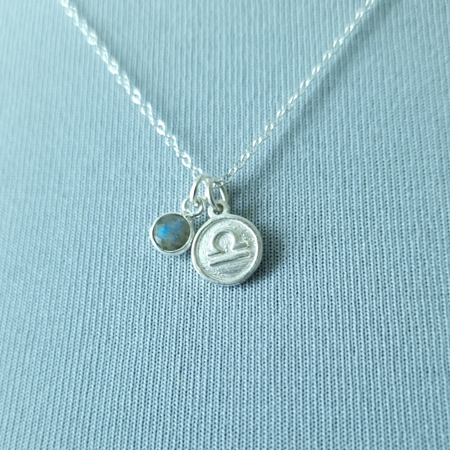 Libra Labradorite Pendant Necklace Sterling Silver
