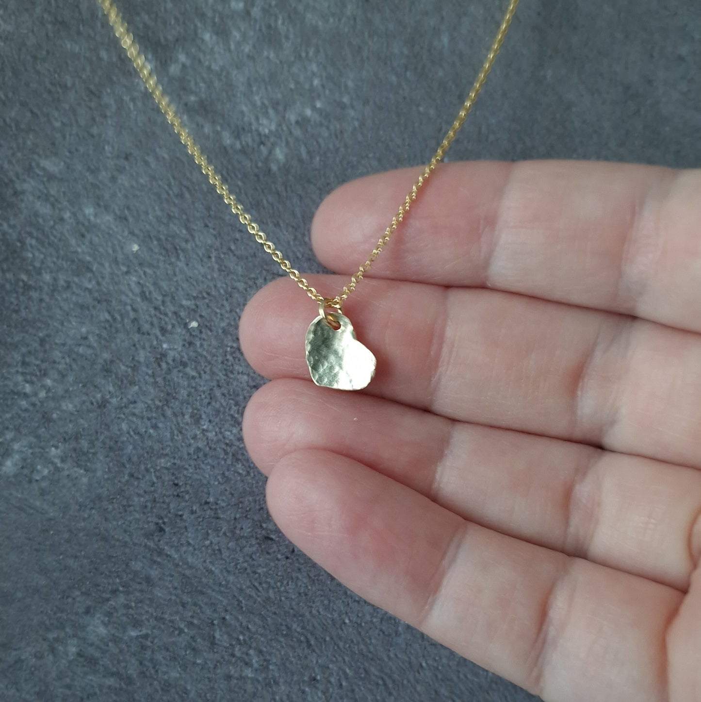 Dainty gold filled heart pendant necklace