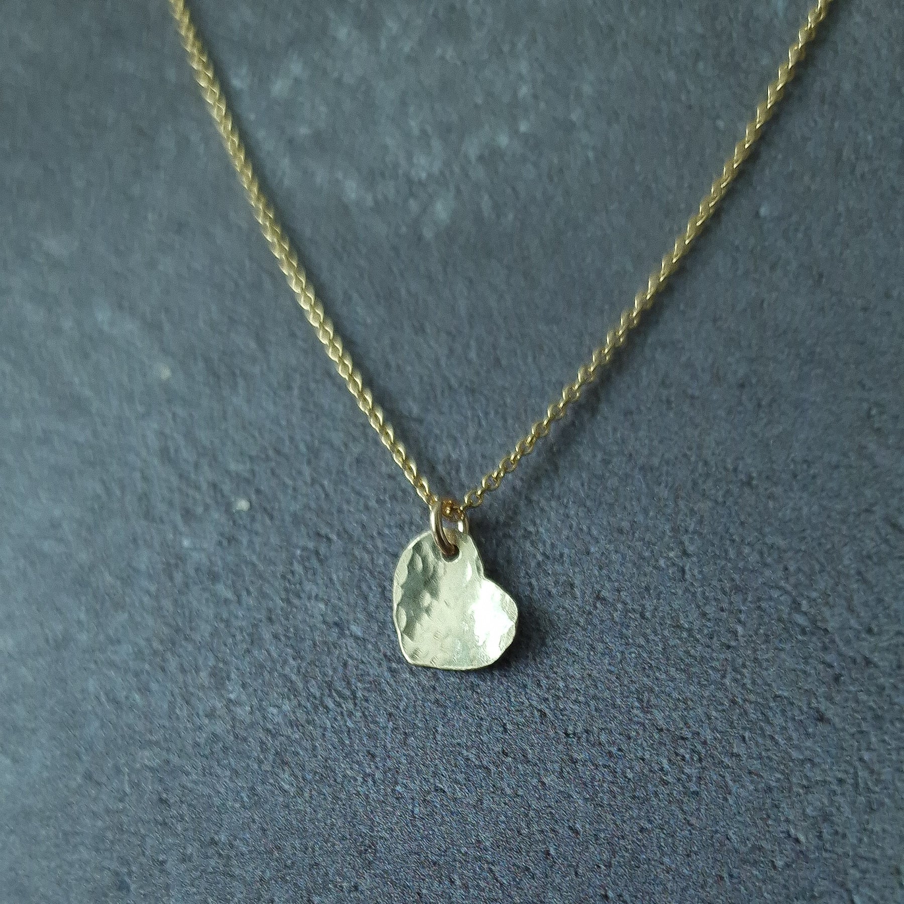 Dainty gold filled heart pendant necklace