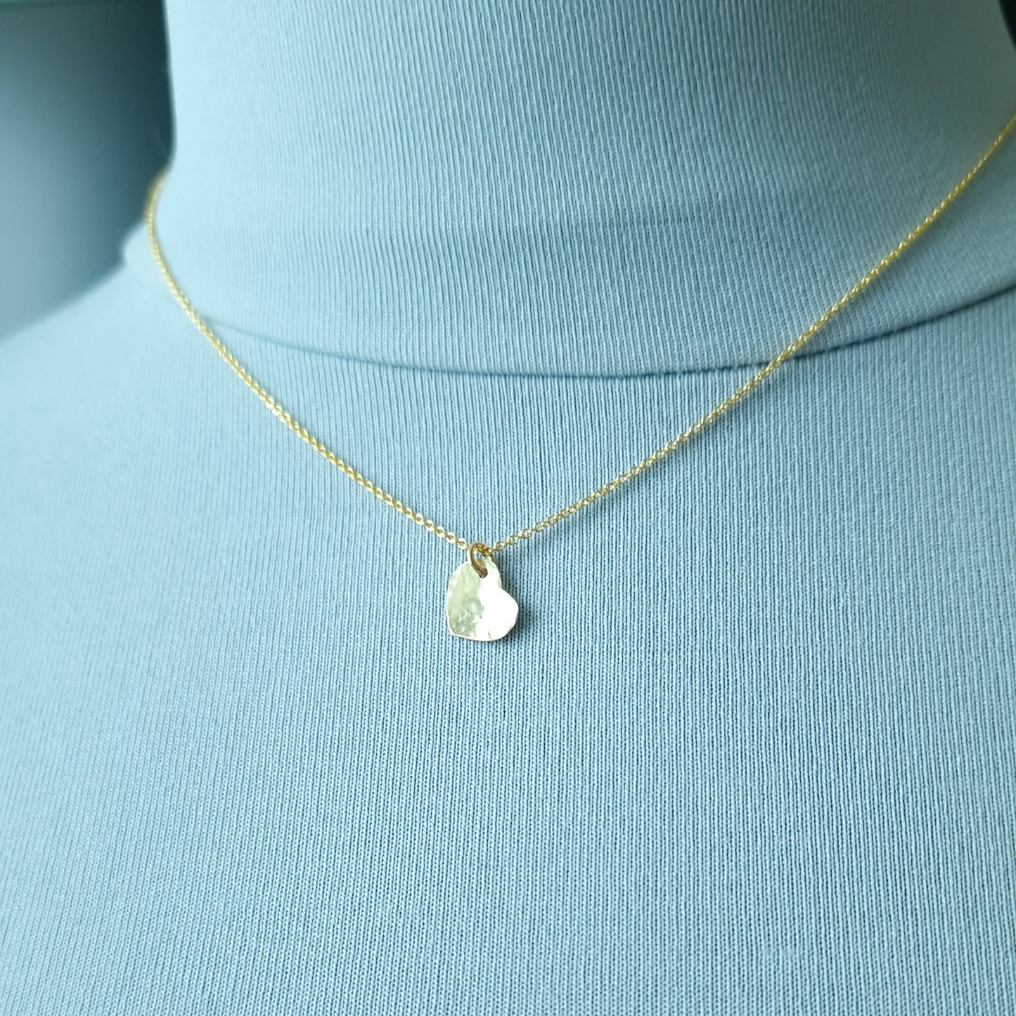 Dainty gold filled heart pendant necklace