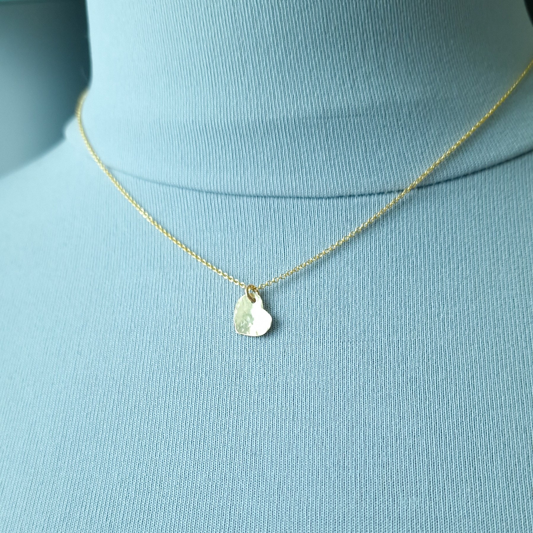 Dainty gold filled heart pendant necklace