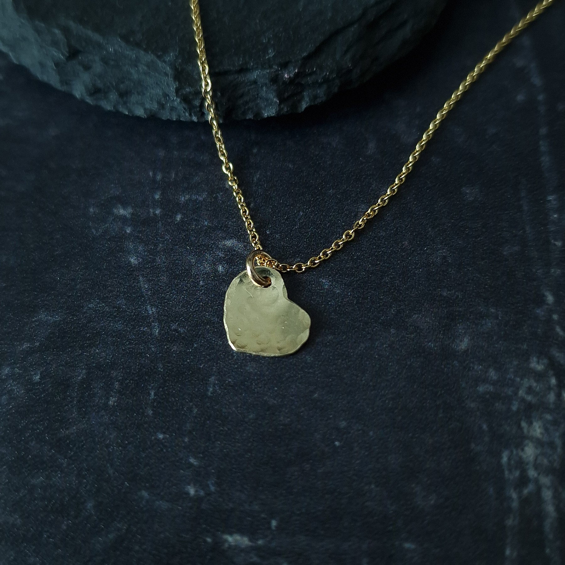 Dainty gold filled heart pendant necklace