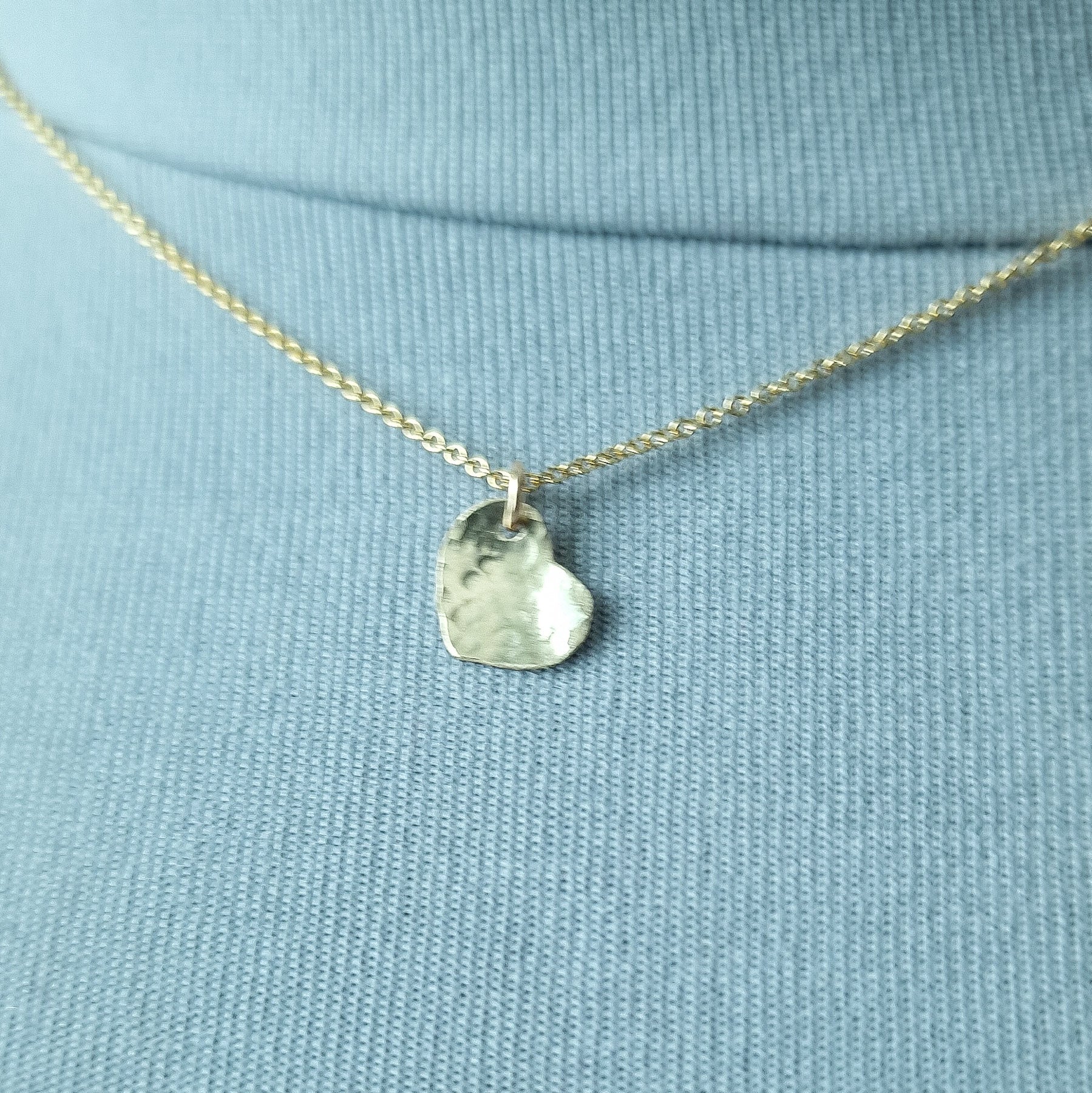Dainty gold filled heart pendant necklace
