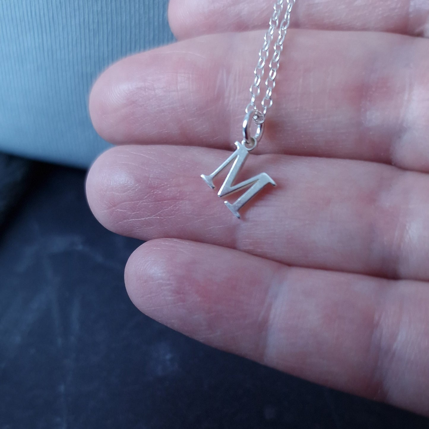 June Birthstone Moonstone Necklace in Sterling Silver - Personalised Initial Necklace and Birthday Gift for Her - Gemini Gifts