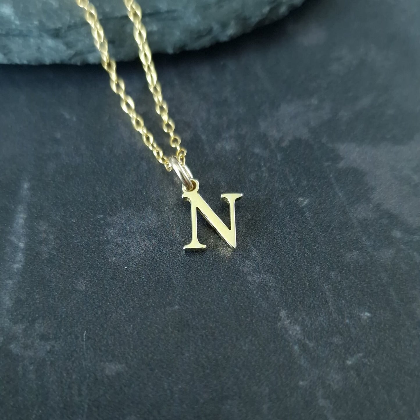 Gold vermeil silver initial pendant necklace