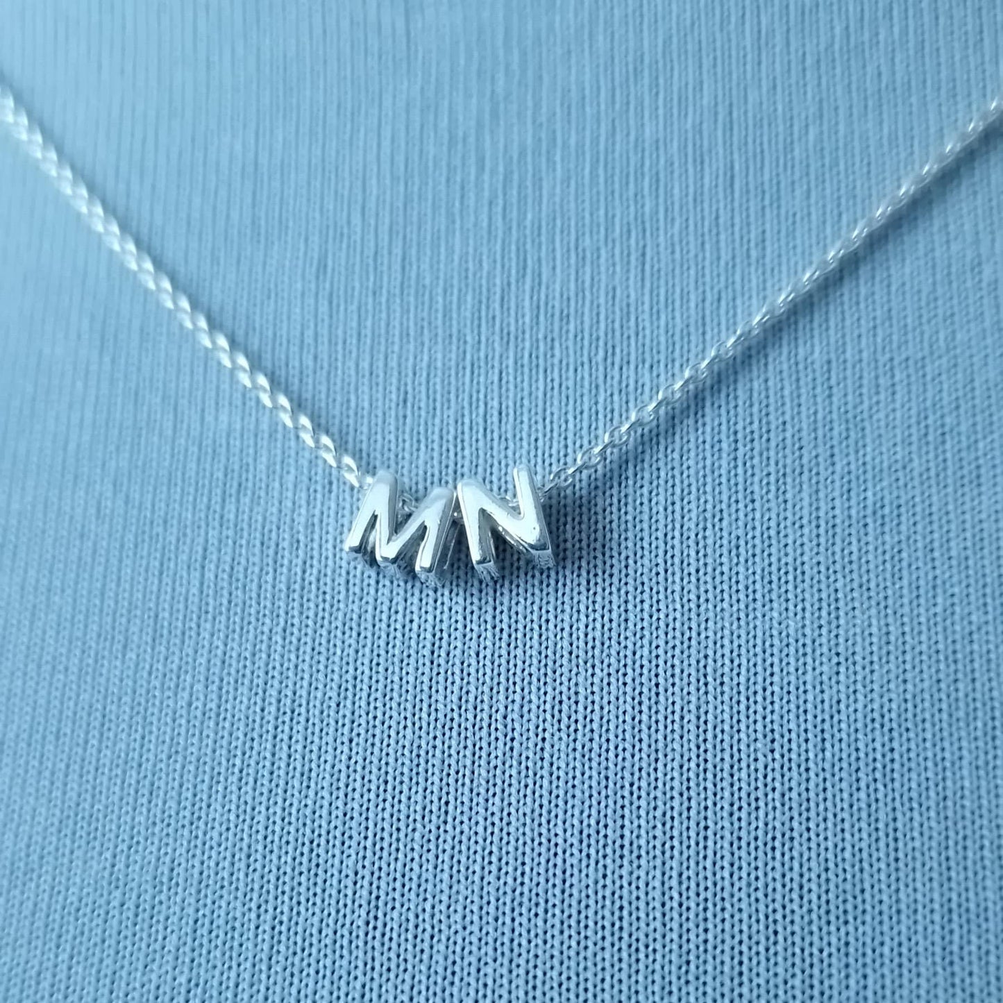 Personalised Initial Necklace silver, dainty silver monogram necklace, Personalised Mom necklace, custom name necklace, birthday gift idea