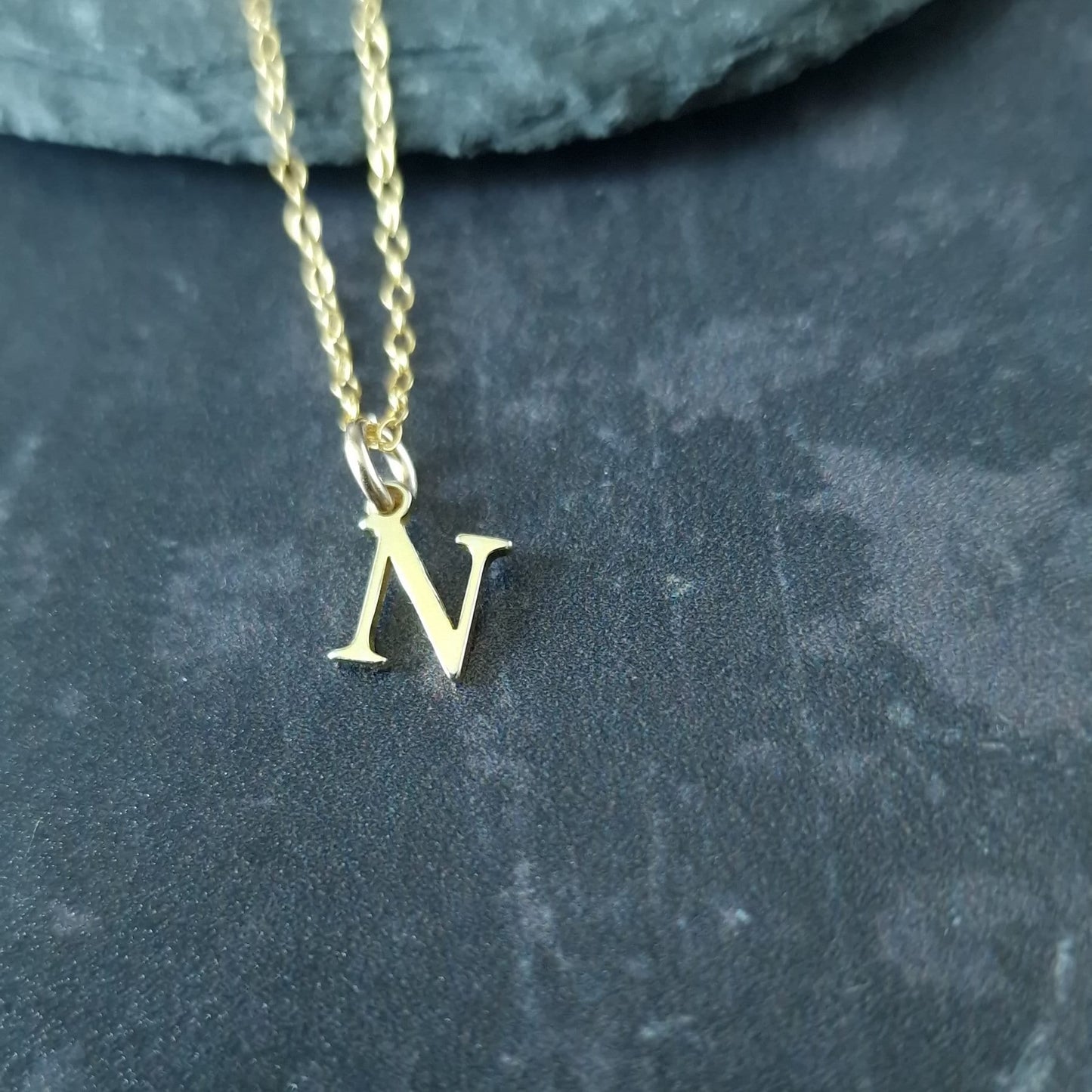 Gold vermeil silver initial pendant necklace