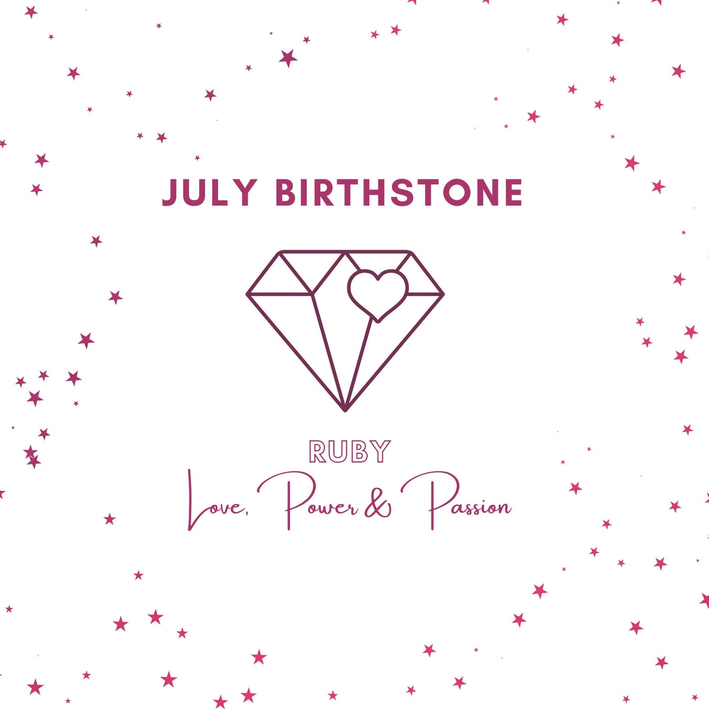 marienicolebijoux Sterling Silver Ruby Birthstone Initial Necklace July