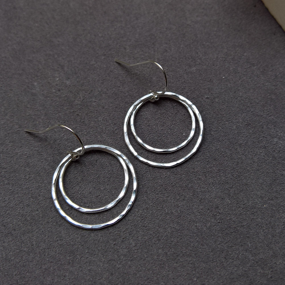 Fine Silver Double hoop earrings