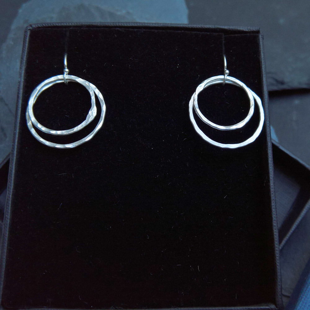 Fine Silver Double hoop earrings