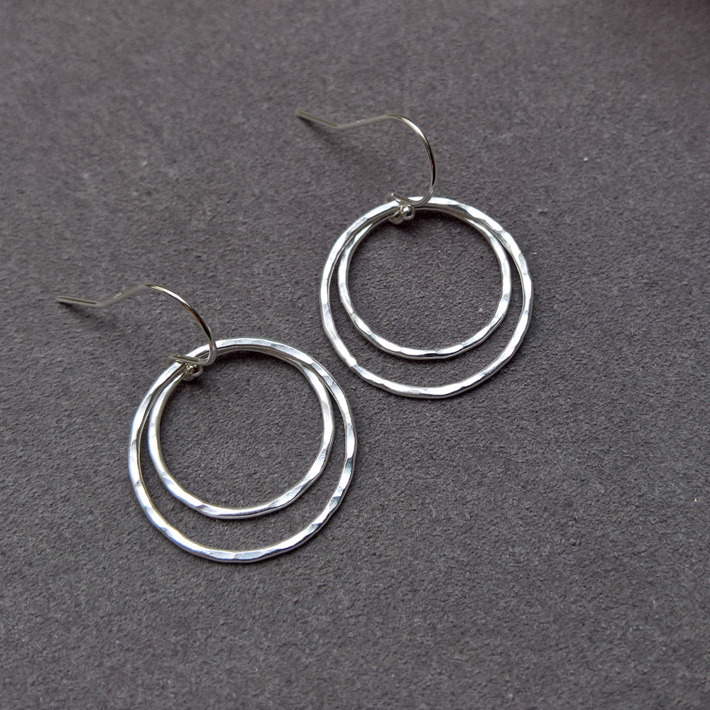 Fine Silver Double hoop earrings