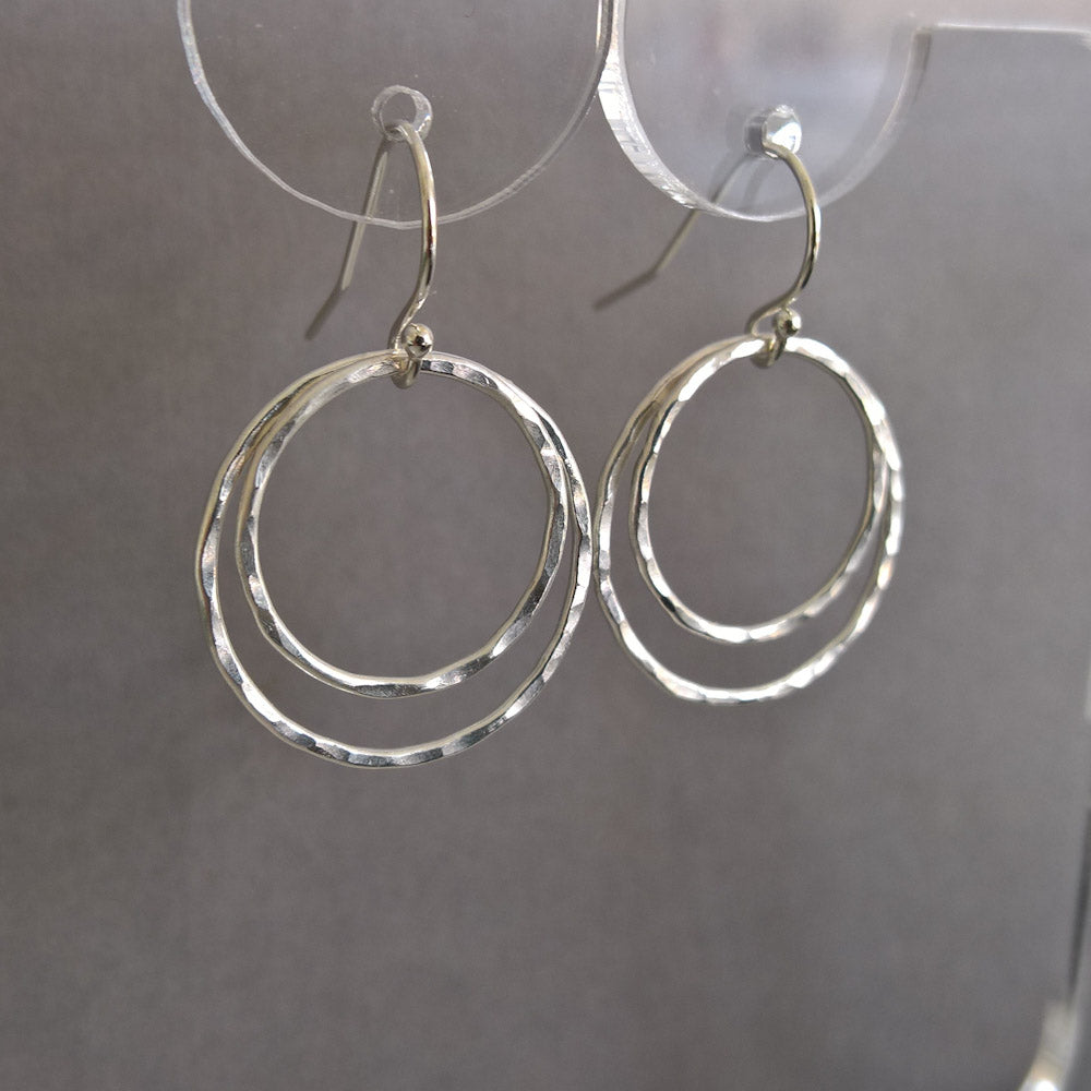 Fine Silver Double hoop earrings