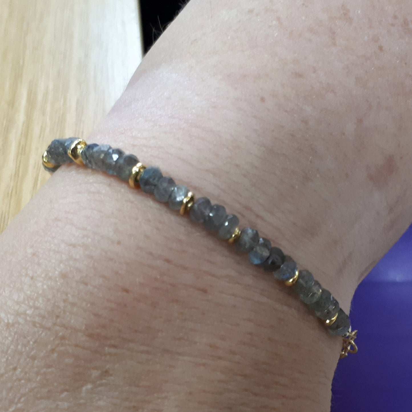 Labradorite dainty stacking bracelet gemstone