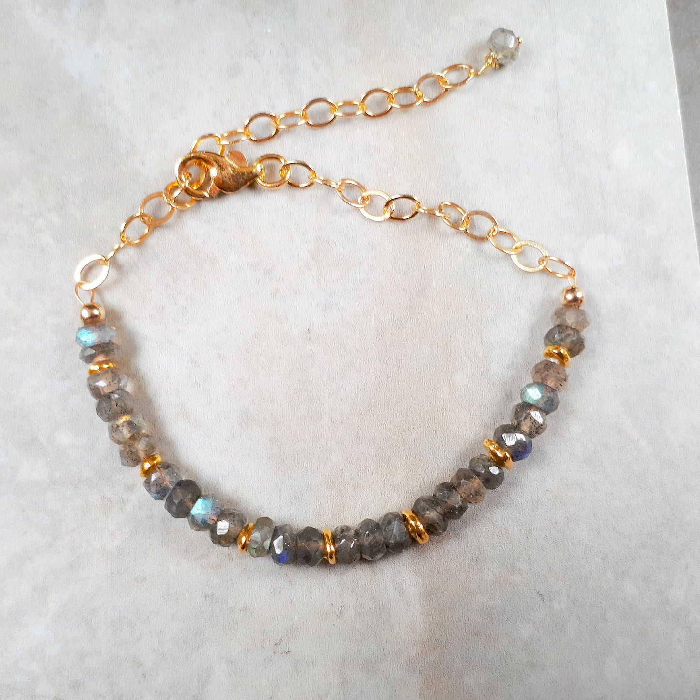 Labradorite dainty stacking bracelet gemstone