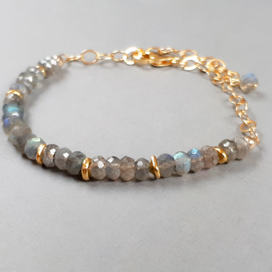 Labradorite dainty stacking bracelet gemstone