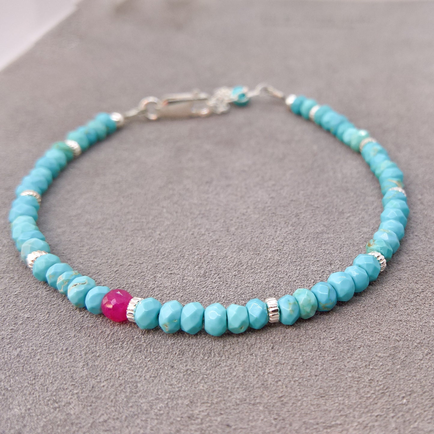 Turquoise sterling silver adjustable bracelet