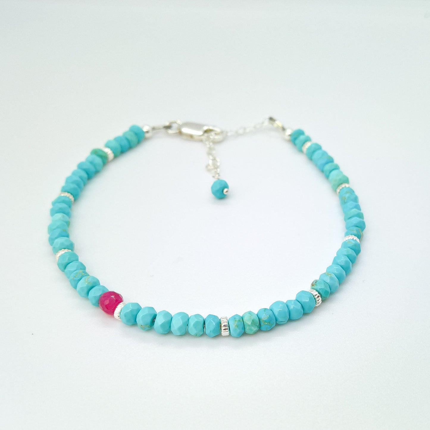 Turquoise sterling silver adjustable bracelet