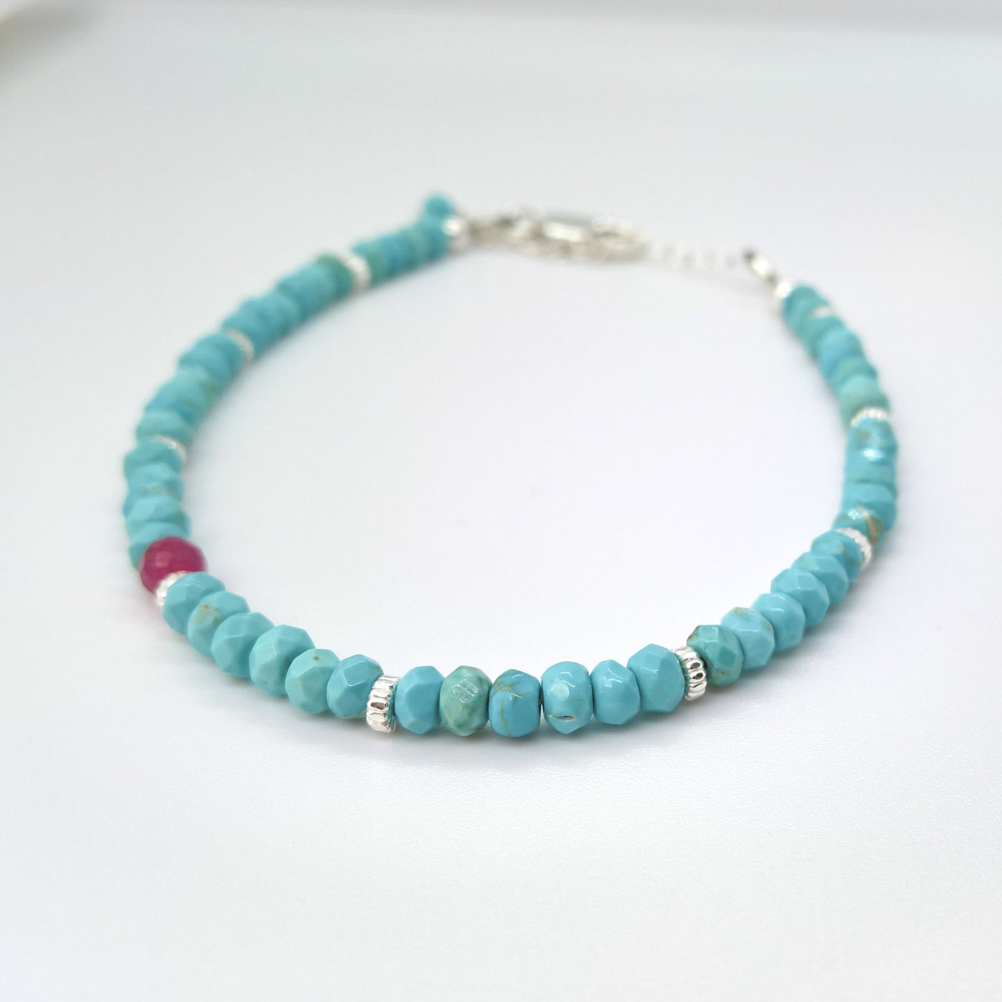 Turquoise sterling silver adjustable bracelet