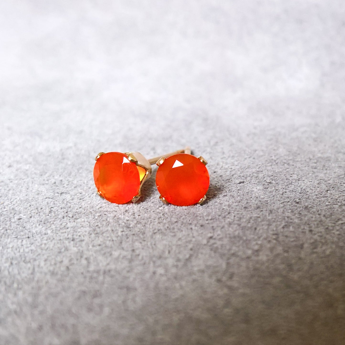 Carnelian stud earrings in gold filled or sterling silver