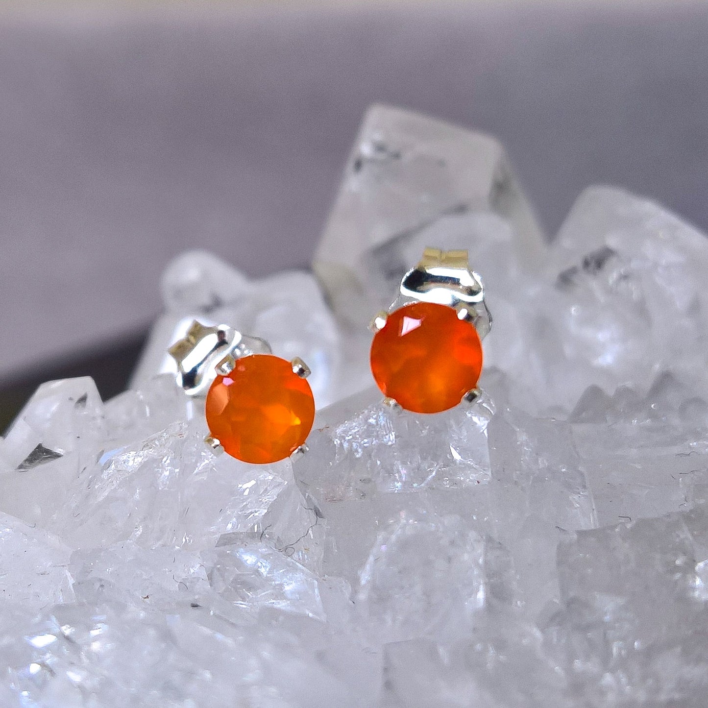 Carnelian stud earrings in gold filled or sterling silver