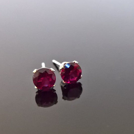 Rhodolite Garnet stud earrings in gold filled or sterling silver