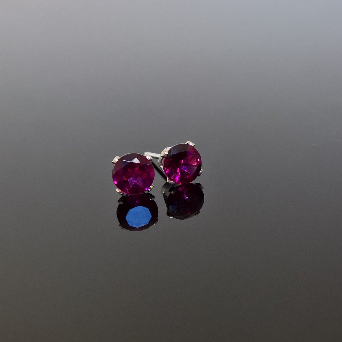 Rhodolite Garnet stud earrings in gold filled or sterling silver