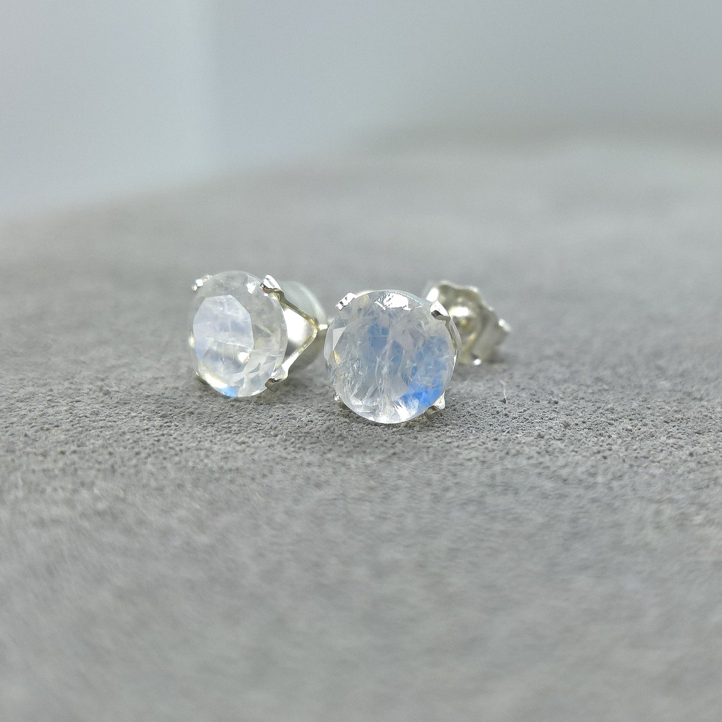 Moonstone stud earrings in gold filled or sterling silver