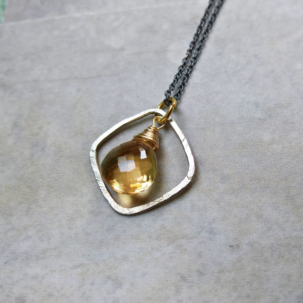 Citrine birthstone necklace