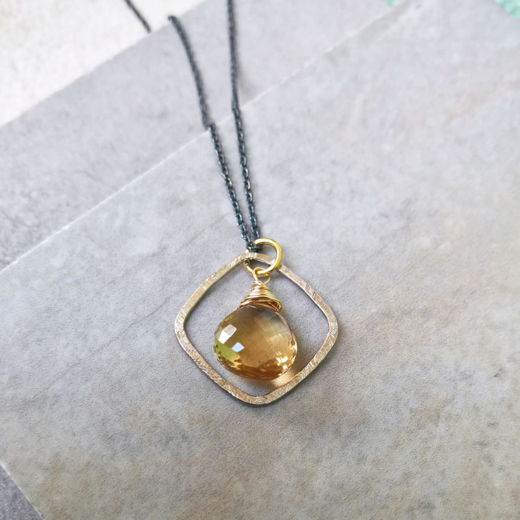 Citrine birthstone necklace