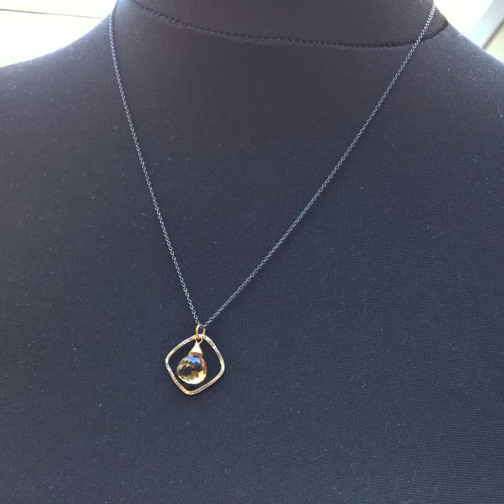 Citrine birthstone necklace