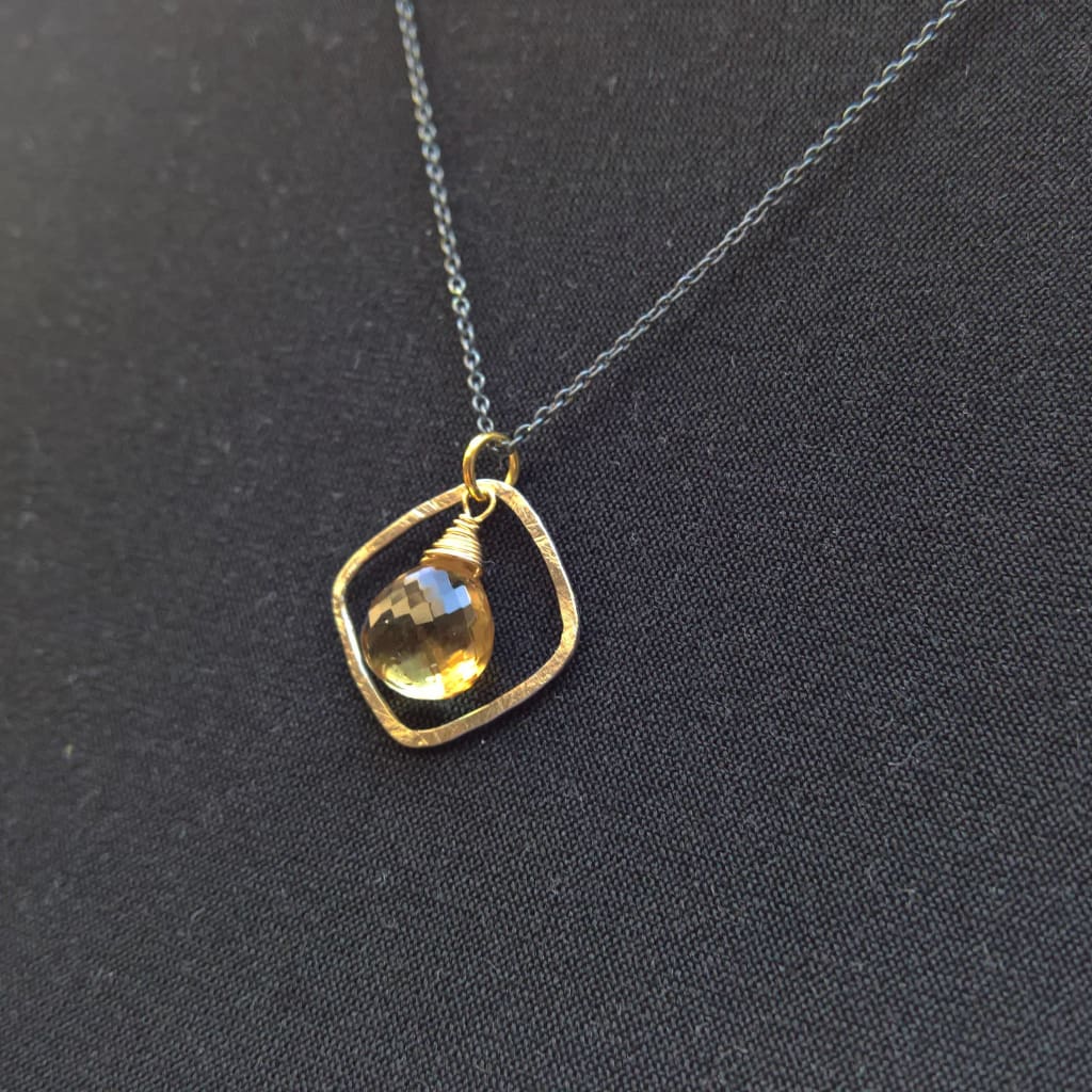 Citrine birthstone necklace
