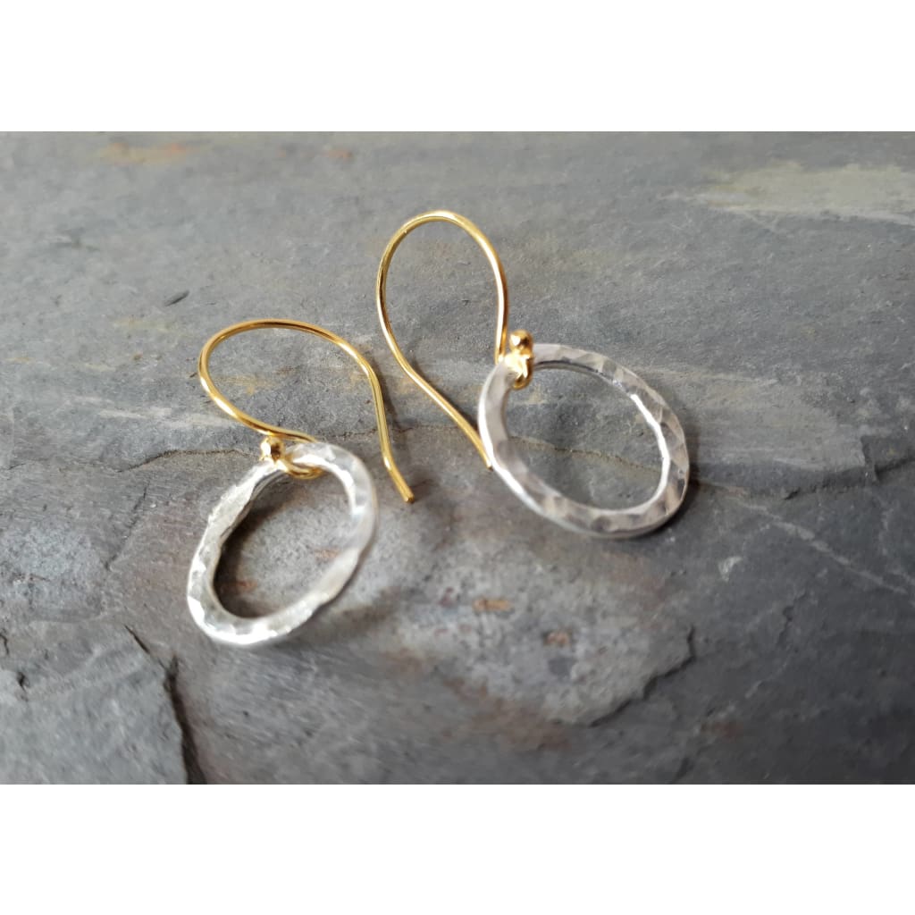 Gold and silver hoop earrings