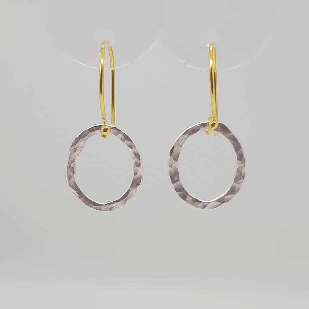 Gold and silver hoop earrings