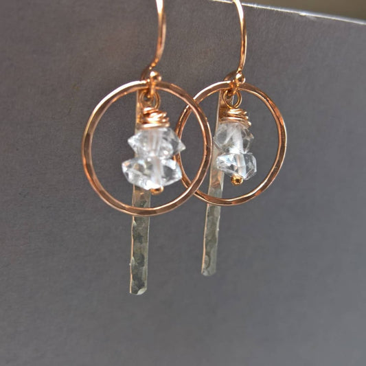 Herkimer geometric circle hoop earrings