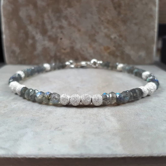Labradorite sterling silver sparkle bracelet