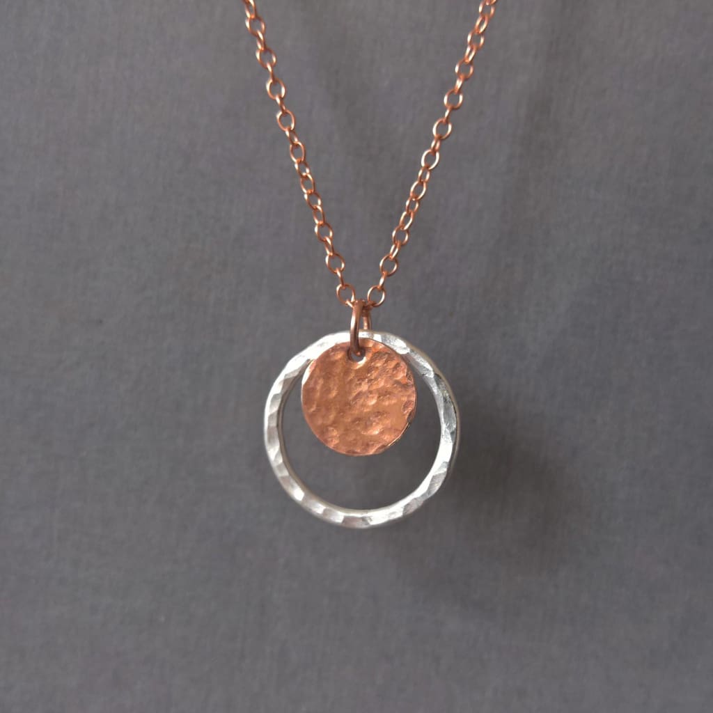 Rose gold circle necklace