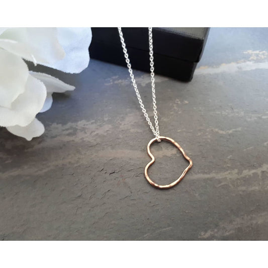 Rose gold floating heart necklace