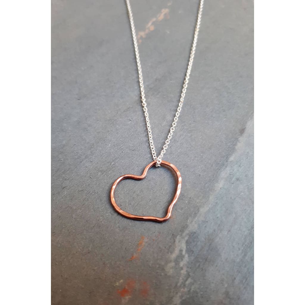 Rose gold floating heart necklace