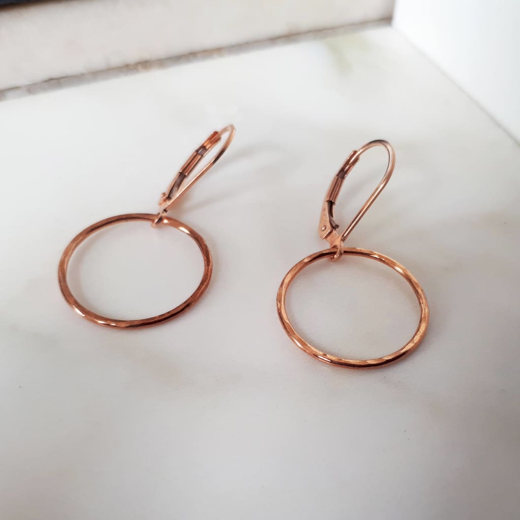 Rose gold hoop earrings