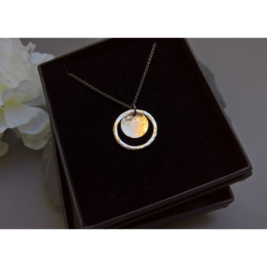 Silver and gold circle necklace