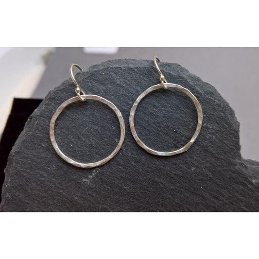 Silver hoop earrings large