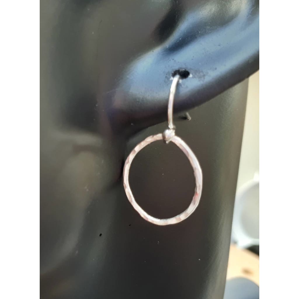 Silver oval hoop earrings