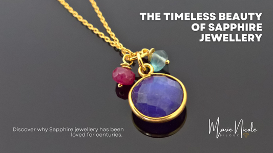 Sapphire Circle Pendant necklace in gold vermeil silver on a dark background