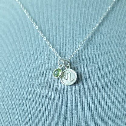 Leo and Peridot Birthstone Double Pendant Necklace Sterling Silver - Zodiac Jewellery Set