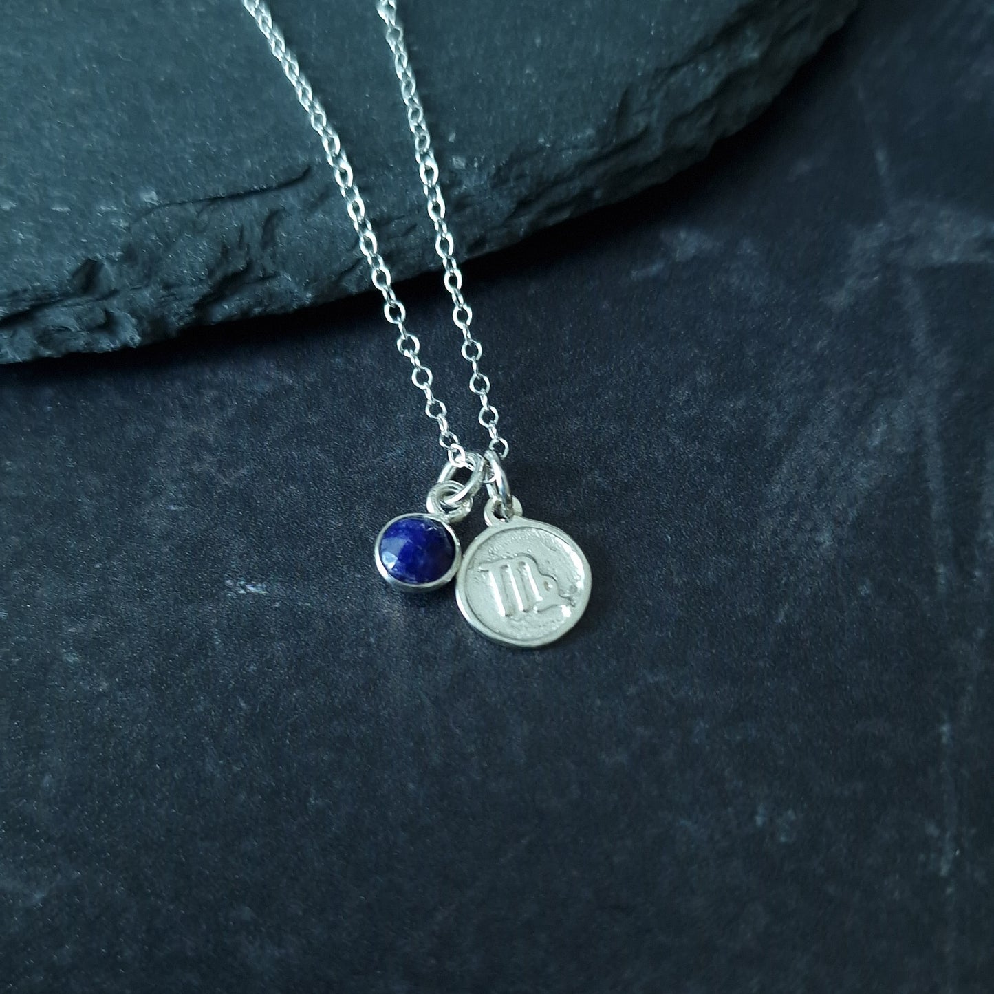 Sapphire Virgo Pendant Sterling Silver Birthstone Necklace for Astrology Lovers