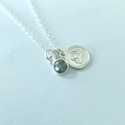 Libra Labradorite Pendant Necklace Sterling Silver