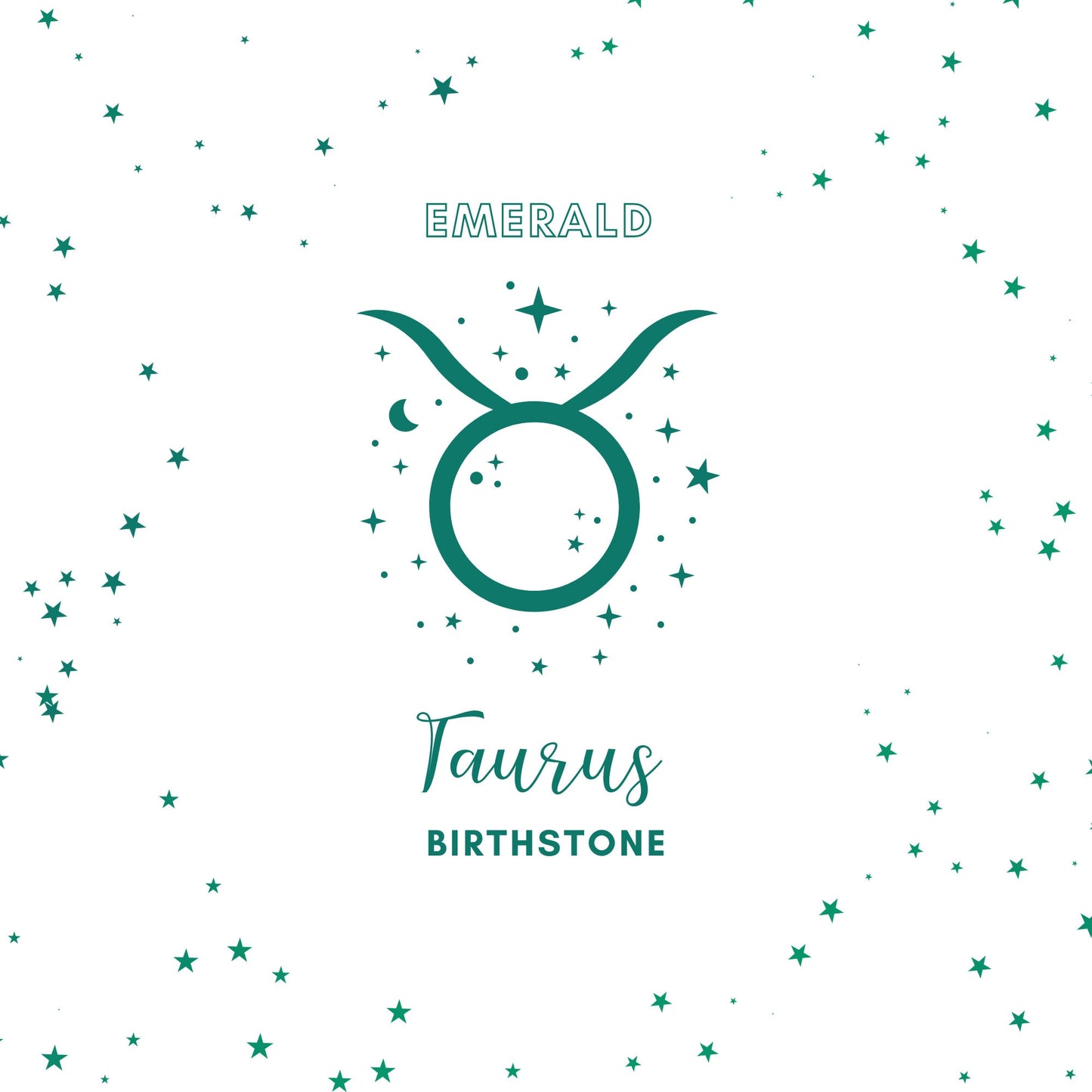 Taurus Necklace - Sterling Silver with Emerald Pendant Charm May Birthday Gift and Birthstone Jewellery