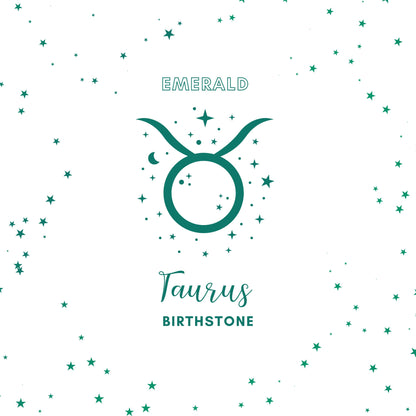 Initial Birthstone Necklace - Sterling Silver May Emerald Pendant for Taurus Birthday and Astrology Gifts