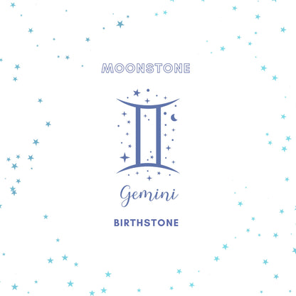 June Birthstone Moonstone Necklace in Sterling Silver - Personalised Initial Necklace and Birthday Gift for Her - Gemini Gifts